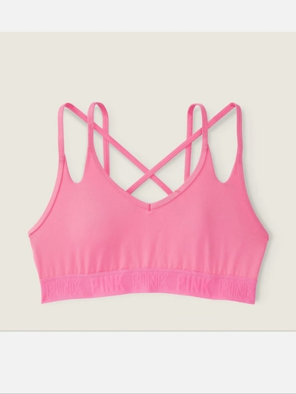 Victoria's Secret PINK Ultimate Strappy Back Lightly Lined Sports Bra XXL PINK